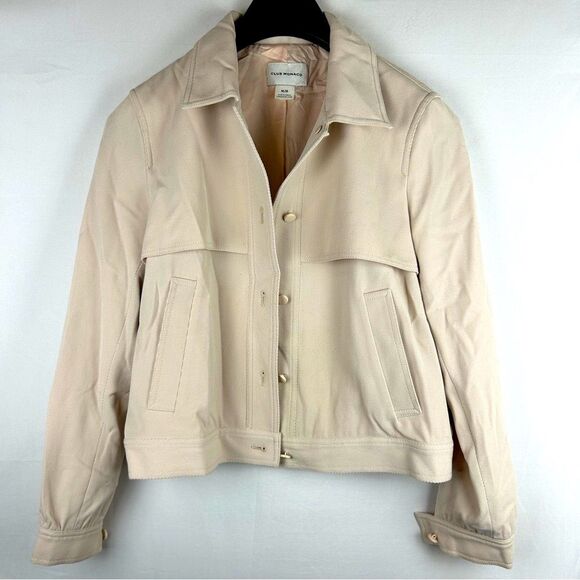 Club Monaco pale pink motorcycle/ Military jacket / coat M - Picture 1 of 5